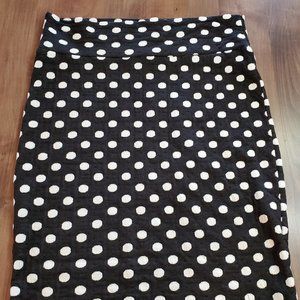 Lularoe Cassie Black & White Polka Dot Skirt XL